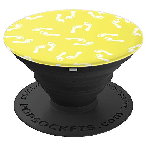 Yellow Foot Prints Design PopSocket PopSockets Grip and Stand for Phones and Tablets