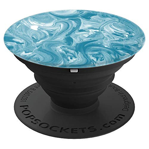Teal Marbleized Paint Design PopSocket PopSockets Grip and Stand for Phones and Tablets