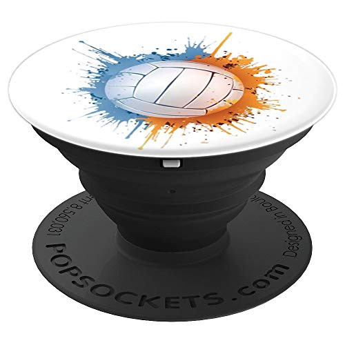 Volleyball Paint Splat Pop Socket Gift For Players PopSockets Grip and Stand for Phones and Tablets