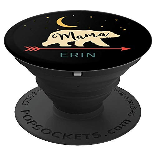 Erin Name Gift Retro Moon Stars Personalized Mama Bear PopSockets Grip and Stand for Phones and Tablets