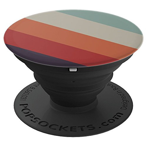 Retro colors Vintage 80s stripes PopSockets Grip and Stand for Phones and Tablets