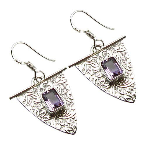 SilverStarJewel Purple Amethyst French Hook Earrings 1 5  925 Solid Silver Women s Jewelry SilverStarJewel Purple Amethyst French Hook Earrings 1 5  925 Solid Silver Women s Jewelry