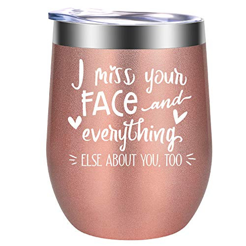 I Miss Your Face  I Miss You Gifts for Women   Long Distance Relationships Gifts  Best Friend  Friendship Gifts   Christmas  Quarantine  Birthday Gifts for Friends  Girlfriend  Her   GSPY Wine Tumbler