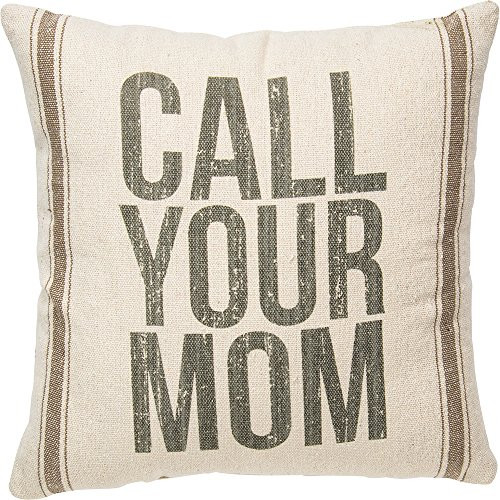 Primitives by Kathy Vintage Flour Sack Style, Throw Pillow, Call Your Mom