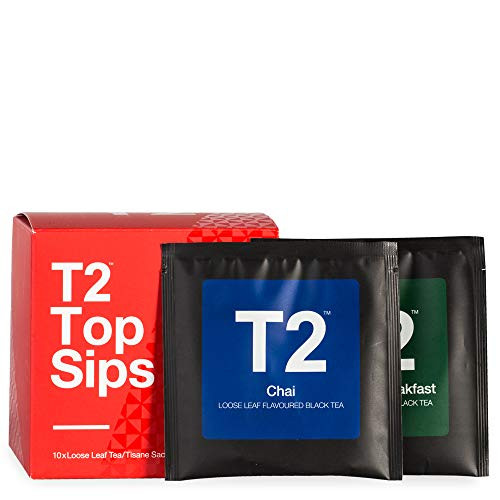 T2 Tea Sips   Loose Leaf Tea Gift Box  Top Tea   10 Top Sips Sachets  51g  1 8oz