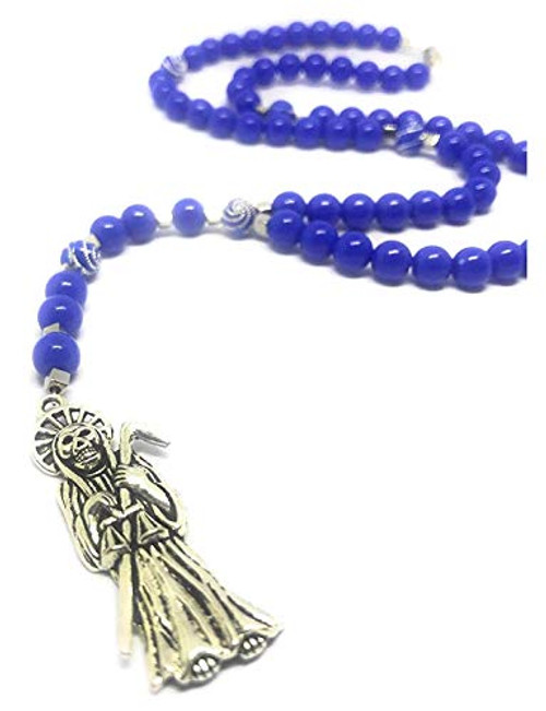 Acrylic Holy Death s Necklace  Rosary Style  Collar de la Santa Muerte de acrilico Estilo Rosario  Grim Reaper Y Style Necklace