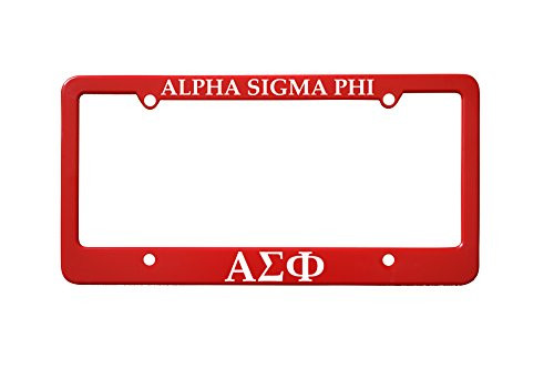 Officially Licensed Alpha Sigma Phi License Plate Frame   Red