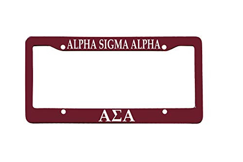 Officially Licensed Alpha Sigma Alpha ASA License Plate Frame   Deep Maroon