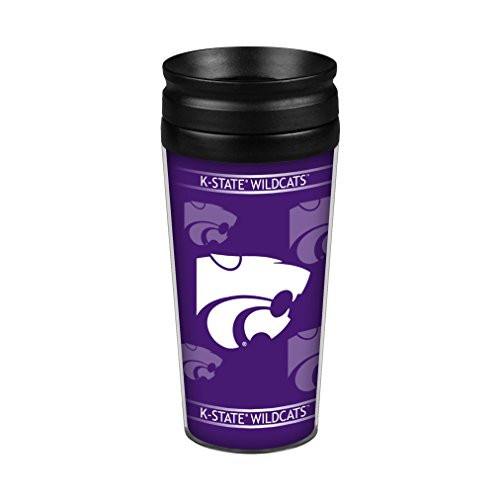 Boelter Brands NCAA Kansas State Wildcats Full Wrap Travel Tumbler  14 Ounce  Blue