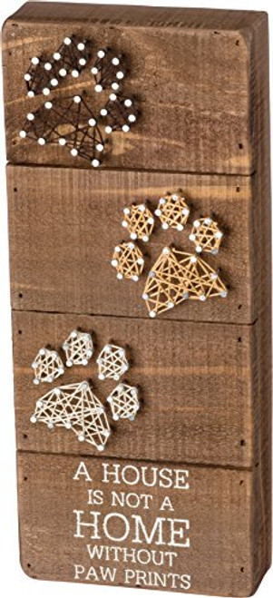 Primitives by Kathy Box Sign - A House is not a Home without Paw Prints w/ String Art Paws Primitives by Kathy Box Sign - A House is not a Home without Paw Prints w/ String Art Paws