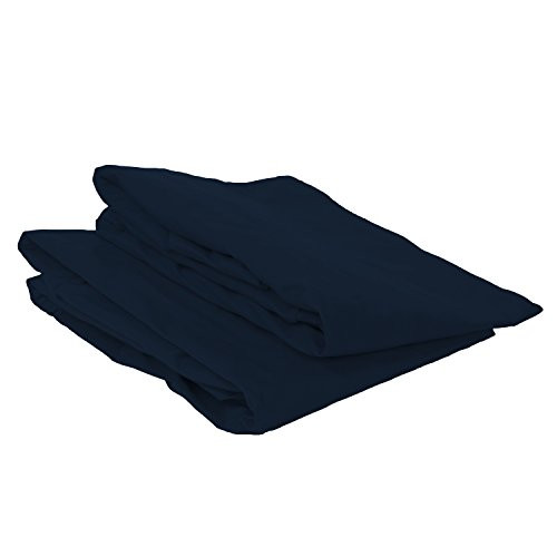 Bacati Mix and Match Solid Crib Fitted Sheet  Navy  2 Count