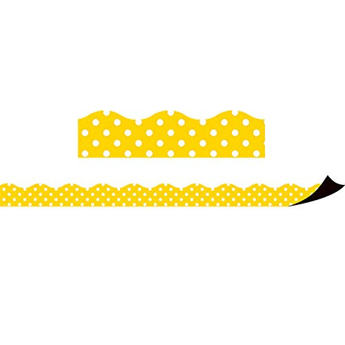 Teacher Created Resources Yellow Polka Dots Magnetic Border  77258 Teacher Created Resources Yellow Polka Dots Magnetic Border  77258