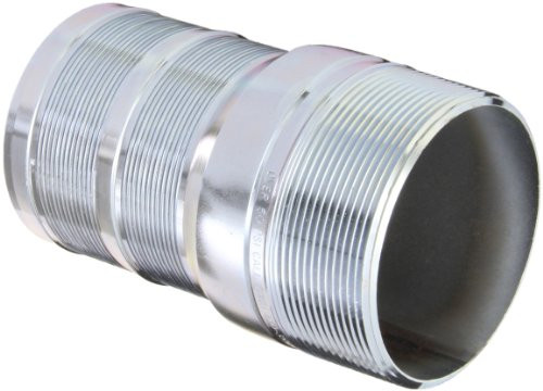 Dixon Valve ST40PF Plated Steel Shank Water Fitting  PF Shank King Combination Nipple  4  NPT End x 4  Hose ID Barbed