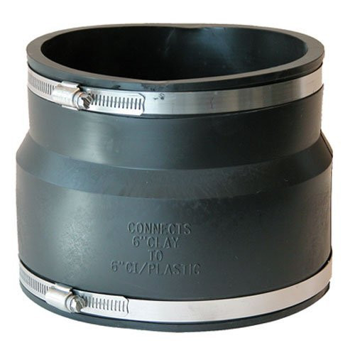 FERNCO P1002 66 Cast Iron or Plastic Coupling  6   Black