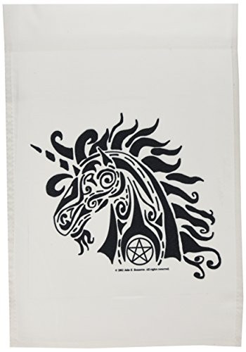 3dRose fl 23176 1 Pentacle Unicorn Pagan Fantasy Tribal Witchcraft Abstract Garden Flag  12 by 18 Inch