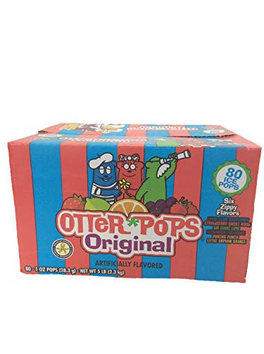 Otter Pops Freezer Ice Bars  Fat Free Ice Pops  Original Flavors  80   1 oz pops