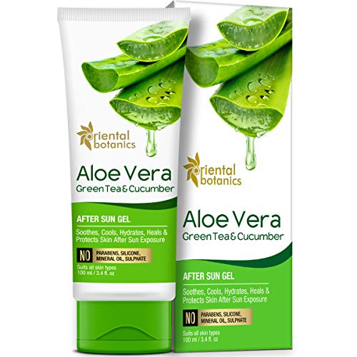 Oriental Botanics Aloe Vera  Green Tea   Cucumber After Sun Gel   No Silicone  Paraben  100ml