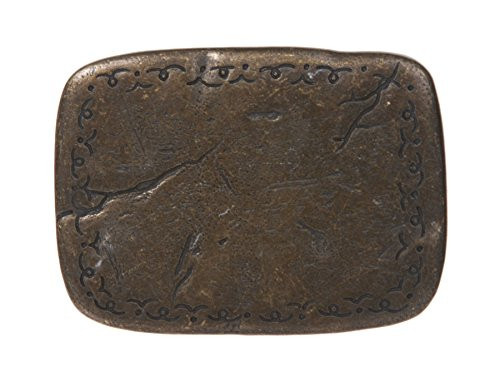 Western Rectangular Hammered Engraving Antique Belt Buckle Color  Antic Brass