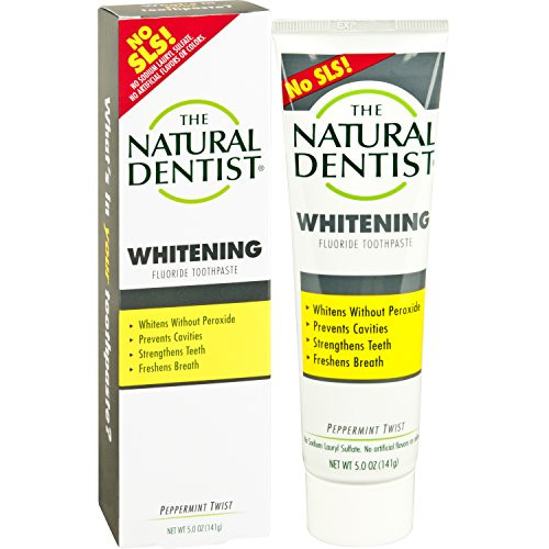 The Natural Dentist Healthy Teeth   Gums Whitening Plus Toothpaste  Peppermint Twist 5 oz  Pack of 2
