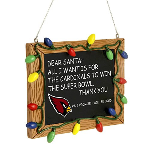 FOCO Arizona Cardinals Official NFL 3 inch x 4 inch Chalkboard Sign Christmas Ornament