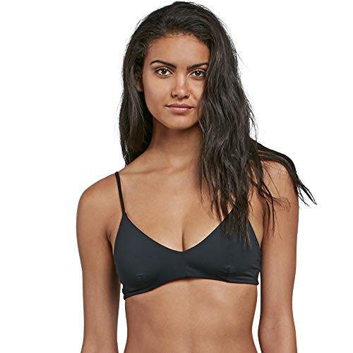 Volcom Women s Plus Size Junior s Simply Seamless V Neck Bikini Top  Black  16W
