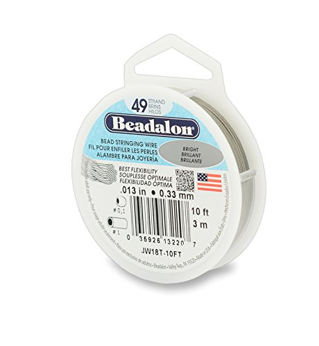 Beadalon 49 Strand 0 013   0 33 mm  10 ft  3 05 m  Bright Bead Stringing Wire