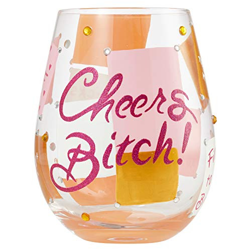 Enesco Designs by Lolita Cheers B Artisan Stemless Wine Glass 20 Ounce Multicolor Enesco Designs by Lolita Cheers B Artisan Stemless Wine Glass 20 Ounce Multicolor