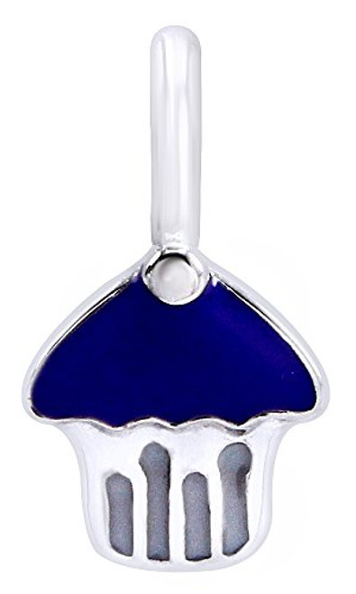 AFFY Jewelry Purple White Enamel House Charm Pendant in 14k White Gold Over Sterling Silver AFFY Jewelry Purple White Enamel House Charm Pendant in 14k White Gold Over Sterling Silver
