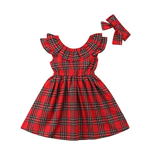 Toddler Baby Girl Plaid Christmas Dress Romper Ruffle Red Plaid Princess Dress Xmas Clothes Party Dress Fall Outfits 2 3Y  Baby Girl Plaid Dress O Toddler Baby Girl Plaid Christmas Dress Romper Ruffle Red Plaid Princess Dress Xmas Clothes Party Dress Fall Outfits 2 3Y  Baby Girl Plaid Dress O
