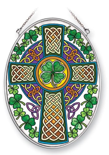 Amia 41353 Celtic Cross 5 1 2 by 7 Inch Oval Sun Catcher  Medium