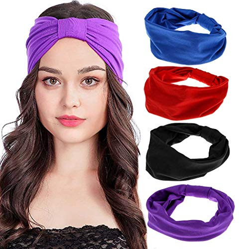 Barode Women s Yoga Running Headbands Sports Workout Twisted Turban Stretchy Athletic Criss Cross Sweatband Head Bands Wrap for Women and Girls Pack of 4 Barode Women s Yoga Running Headbands Sports Workout Twisted Turban Stretchy Athletic Criss Cross Sweatband Head Bands Wrap for Women and Girls Pack of 4