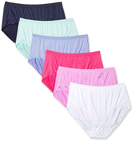 Hanes Women s Ultra Light Brief Panties 6 Pack  Assorted  8