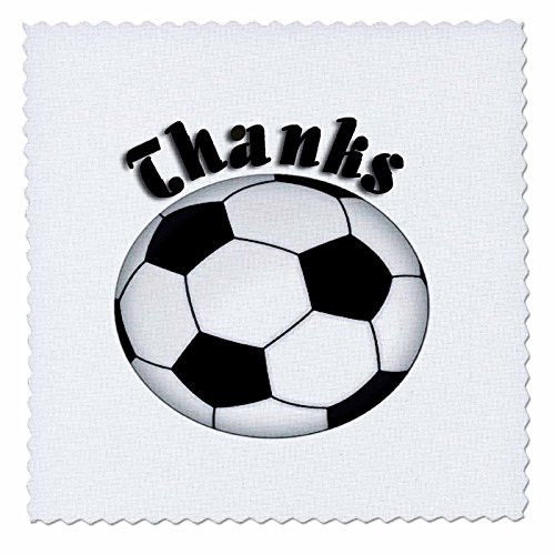 3dRose qs 13021 1 Thanks Soccer Ball Quilt Square  10 by 10 Inch