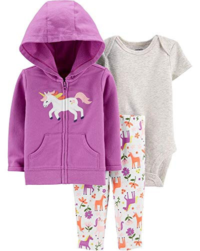Carter s 3 Piece Little Jacket Set  Purple Unicorn  9 Months