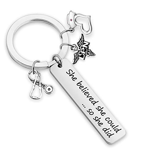Nurse Keychain Nurse Graduation Gift She Believed She Could Inspirational Jewelry MA LVN RN LPN Gift Medical Student Gift for Nurse Nurse Keychain Nurse Graduation Gift She Believed She Could Inspirational Jewelry MA LVN RN LPN Gift Medical Student Gift for Nurse