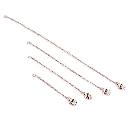 Necklace Extenders Gold Necklace Extender Silver Chain Extenders for Necklaces Sterling Silver Extender for Bracelet Anklet Set  Rose Gold 2   3  4   and 6