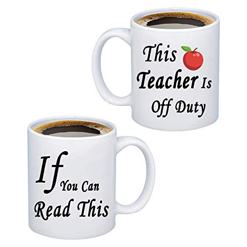 POTIY Teacher Appreciation Gifts Funny Retirement Gift for Teacher Teacher Off Duty Coffee Mug Teachers Day Gift  Teacher mug