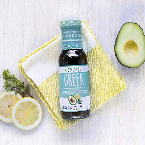 Primal Kitchen   Greek Vinaigrette  Made with Avocado Oil and Organic Oil of Oregano  Organic Ingredients   Vegan   Paleo Approved  8 Ounce  2 pack