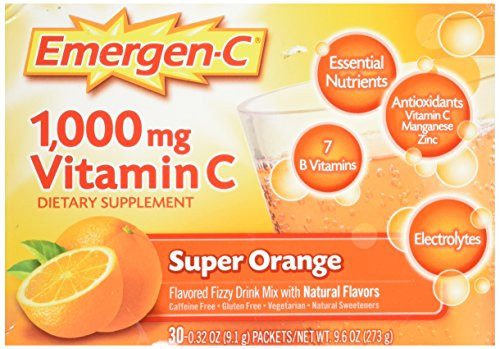 Emergen C Vitamin C Fizzy Drink Mix Super Orange   1000 mg   30 Packets