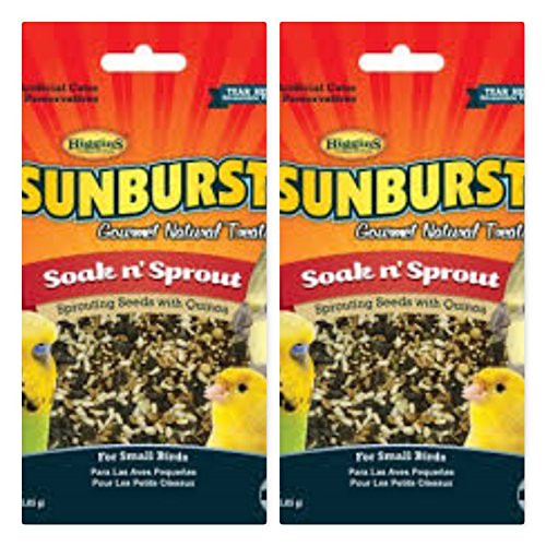 Higgins 2 Pack Sunburst Soak n  Sprout Small Bird Food Bird Treats  1 oz  ea  Fun Bird Snack for any size Bird  Fast Delivery by Just Jak s Pet Market