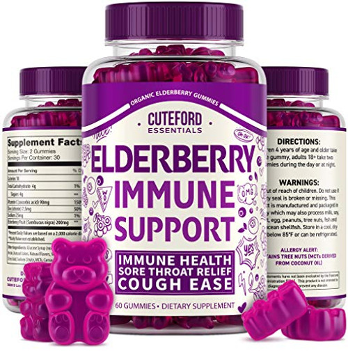 Elderberry Gummies for Kids   Adults   Immune Support Gummies with Vitamin C   Zinc   Sambucus Elderberry Gummies with Antioxidants   Flavonoids   Kids Immune Support Vitamins   Non GMO   Gluten Free