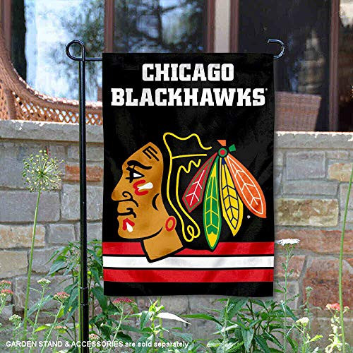 WinCraft Chicago Blackhawks Black Double Sided Garden Flag WinCraft Chicago Blackhawks Black Double Sided Garden Flag