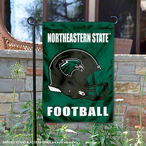 College Flags   Banners Co  Northeastern State Riverhawks Football Helmet Garden Yard Flag