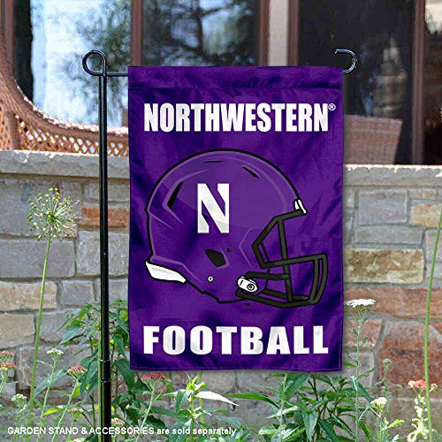 College Flags   Banners Co  Northwestern Wildcats Football Helmet Garden Yard Flag