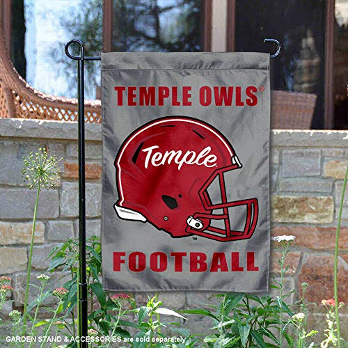 College Flags   Banners Co  Temple Owls Football Helmet Garden Yard Flag