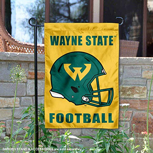 College Flags   Banners Co  Wayne State Warriors Football Helmet Garden Yard Flag