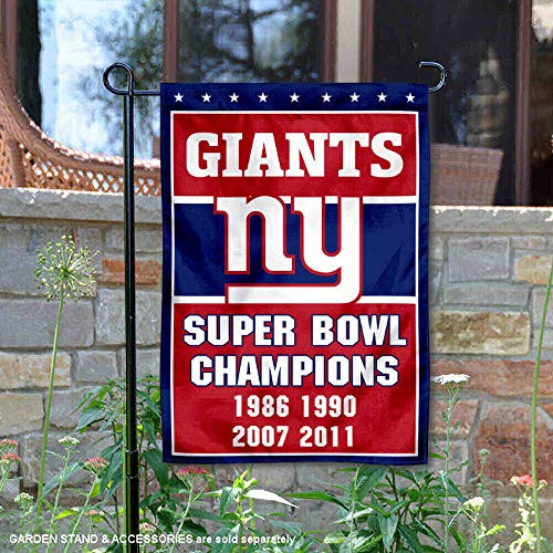 WinCraft New York Giants 4 Time Super Bowl Champions Double Sided Garden Flag