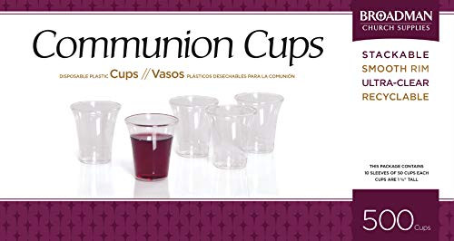 Broadman Church Supplies Plastic  Disposable  Recyclable Communion Cups  500 Count