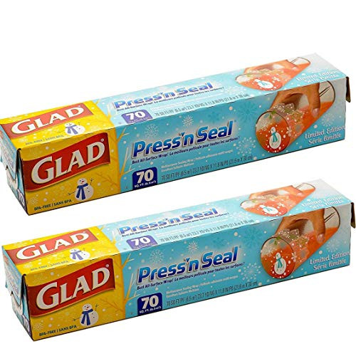 Glad Pressn Seal Wrap  Christmas Special Design  140 Square Foot Total  pack of 2