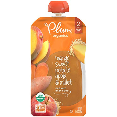 Plum Organics Stage 2 Organic Baby Food  Mango  Sweet Potato  Apple   Millet  3 5 Ounce Pouch  Pack of 12